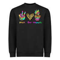 Black peace love summer Heavyweight Sweatshirt - JahusDesignShop