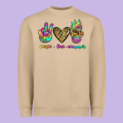 Peace Love Summer Heavyweight Sweatshirt Designed By Jahusdesignshop
