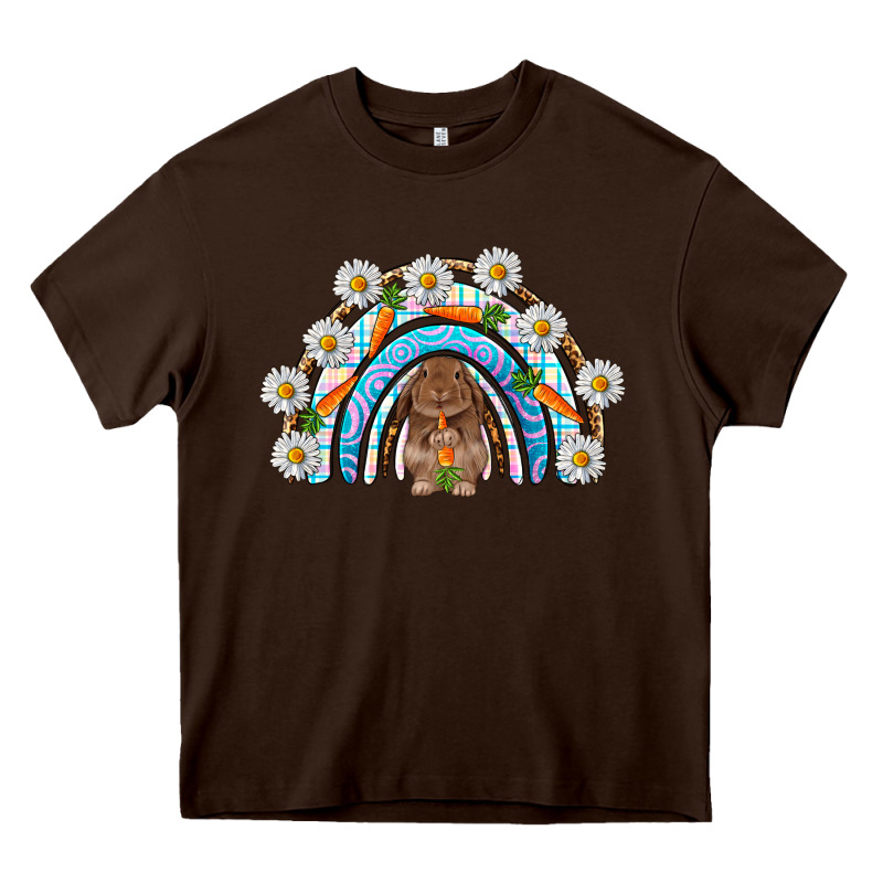 Easter Bunny With Carrot Rainbow Easter Day Heavy Core Tee by HowdyJamesFarm | Teevron