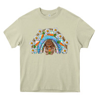 Mossy Easter Bunny with carrot rainbow Easter Day Heavy Core Tee - HowdyJamesFarm
