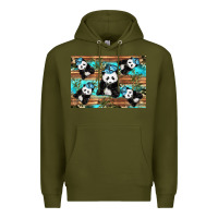 Army Green Camouflage Baby Panda Premium Hoodie - Artiststas