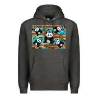 Charcoal Heather Camouflage Baby Panda Premium Hoodie - Artiststas