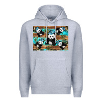 Heather Grey Camouflage Baby Panda Premium Hoodie - Artiststas