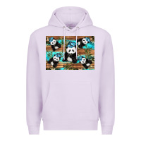 Lilac Camouflage Baby Panda Premium Hoodie - Artiststas