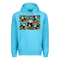 Ocean Blue Camouflage Baby Panda Premium Hoodie - Artiststas