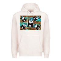 Pale Pink Camouflage Baby Panda Premium Hoodie - Artiststas