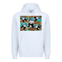 White Camouflage Baby Panda Premium Hoodie - Artiststas