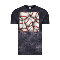 Cloud Black baseball seamless pattern Vintage Tee - BundleAndBundleShop