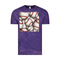 Cloud Purple baseball seamless pattern Vintage Tee - BundleAndBundleShop