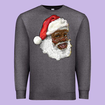 African American Santa Premium Sweatshirt Designed By Ranaportraitstore