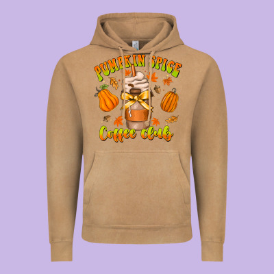 Pumpkin Spice Coffee Club Vintage Hoodie Designed By Cowhidedigitalart