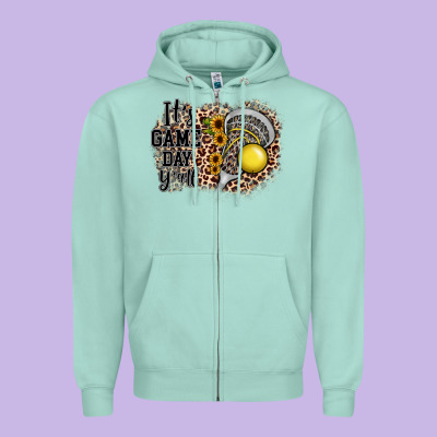 It's Game Day Y'all Lacrosse Zipper Hoodie Designed By Jahusdesignshop