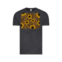 Vintage Black leopard sunflowers background Vintage Tee - RanaPortraitStore