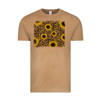 Vintage Camel leopard sunflowers background Vintage Tee - RanaPortraitStore