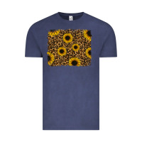 Vintage Denim leopard sunflowers background Vintage Tee - RanaPortraitStore