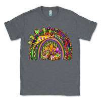 Charcoal Heather mardi gras rainbow Classic Tee - OliviaCreatesArt