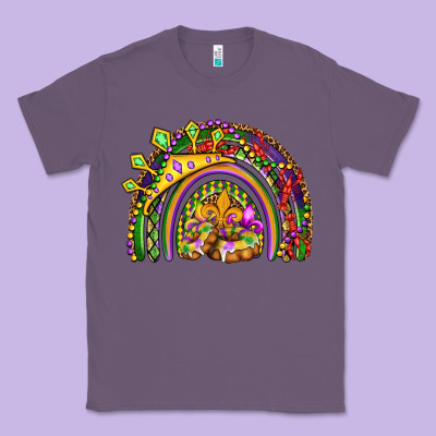 Mardi Gras Rainbow Classic Tee Designed By Oliviacreatesart