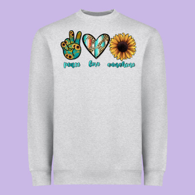 Peace Love Sunshine Heavyweight Sweatshirt Designed By Jahusdesignshop