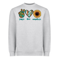 Heather Grey peace love sunshine Heavyweight Sweatshirt - JahusDesignShop