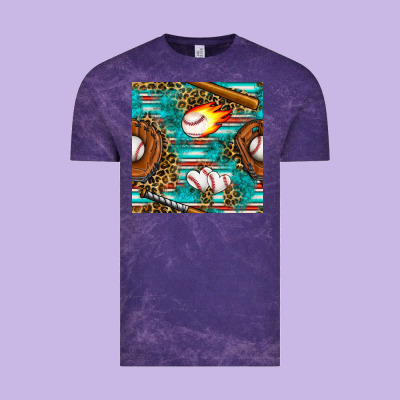 Baseball Glove And Bat With Serape Seamless Pattern Vintage Tee Designed By Bundleandbundleshop