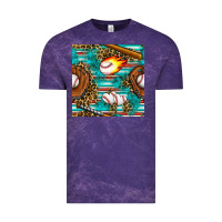 Cloud Purple baseball glove and bat with serape seamless pattern Vintage Tee - BundleAndBundleShop