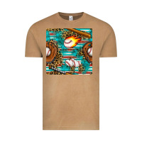 Vintage Camel baseball glove and bat with serape seamless pattern Vintage Tee - BundleAndBundleShop