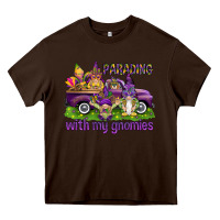 Chocolate Brown Parading with my gnomies Heavy Core Tee - HowdyJamesFarm