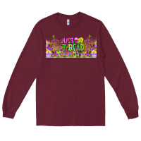 Burgundy Just Bead Long Sleeve Tee - CowhideDigitalArt