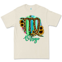 Bone Virgo Zodiac Sign Sunflower Leopard Serape Premium Tee - RanaPortraitStore
