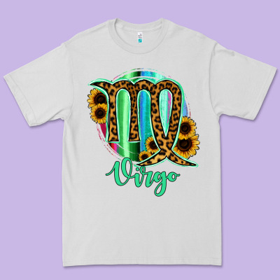 Virgo Zodiac Sign Sunflower Leopard Serape Premium Tee Designed By Ranaportraitstore