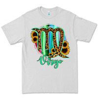 Dove Grey Virgo Zodiac Sign Sunflower Leopard Serape Premium Tee - RanaPortraitStore