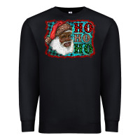 Black african american santa ho ho ho Premium Sweatshirt - RanaPortraitStore