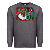 Charcoal Heather african american santa ho ho ho Premium Sweatshirt - RanaPortraitStore