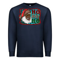 Navy african american santa ho ho ho Premium Sweatshirt - RanaPortraitStore