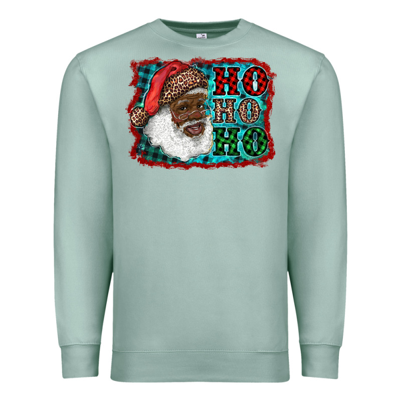 African American Santa Ho Ho Ho Premium Sweatshirt by RanaPortraitStore | Teevron