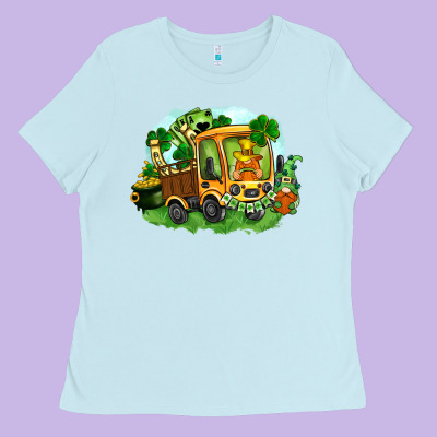 Truck Saint Patrick's Day Ladies Tee Designed By Fadigitalartstudio
