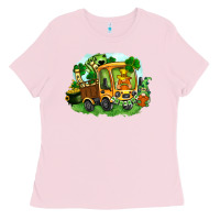 Bubblegum Pink truck saint patrick's day Ladies Tee - FaDigitalArtStudio