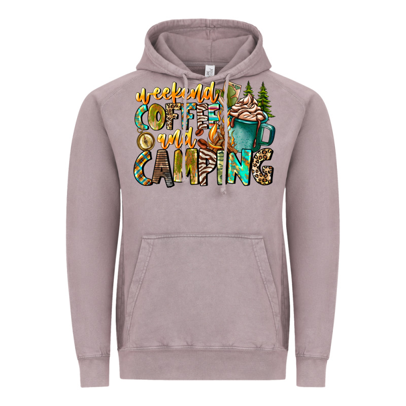 Weekends Coffee And Camping Vintage Hoodie by CowhideDigitalArt | Teevron