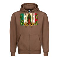 Chestnut mexican flag our lady of guadalupe Zipper Hoodie - JahusDesignShop