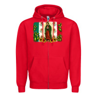 Red mexican flag our lady of guadalupe Zipper Hoodie - JahusDesignShop