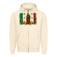 Sandshell mexican flag our lady of guadalupe Zipper Hoodie - JahusDesignShop
