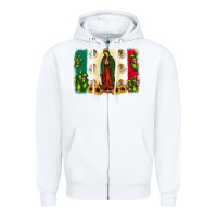 White mexican flag our lady of guadalupe Zipper Hoodie - JahusDesignShop