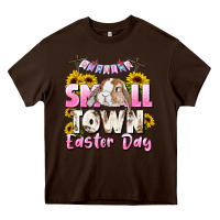 Chocolate Brown Small town Easter Day Heavy Core Tee - CowGirlArtShop