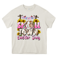 Cream Small town Easter Day Heavy Core Tee - CowGirlArtShop