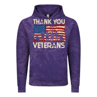 Cloud Purple Thank You Veterans American Flag Patriotic Vintage Hoodie - baoMotion