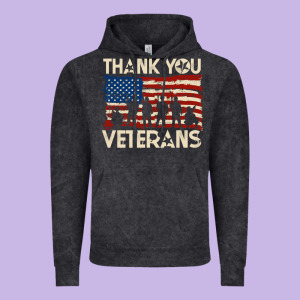Thank You Veterans American Flag Patriotic Vintage Hoodie Designed By Baomotion