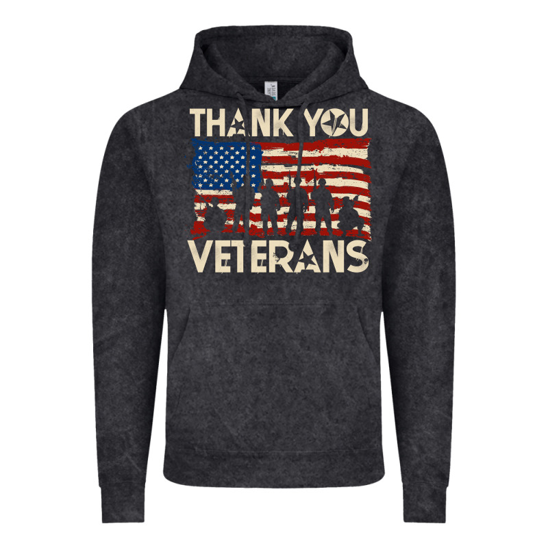 Thank You Veterans American Flag Patriotic Vintage Hoodie by baoMotion | Teevron