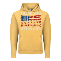 Vintage Mustard Thank You Veterans American Flag Patriotic Vintage Hoodie - baoMotion