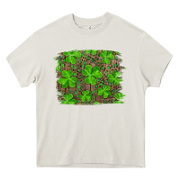 Cream st patrick's day shamrock and leopard distressed Heavy Core Tee - RanaPortraitStore