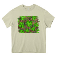 Mossy st patrick's day shamrock and leopard distressed Heavy Core Tee - RanaPortraitStore